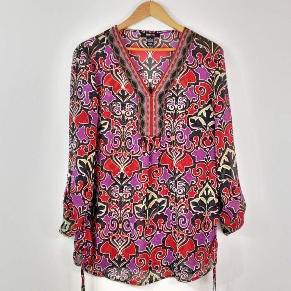 Colorful Sheer Tunic